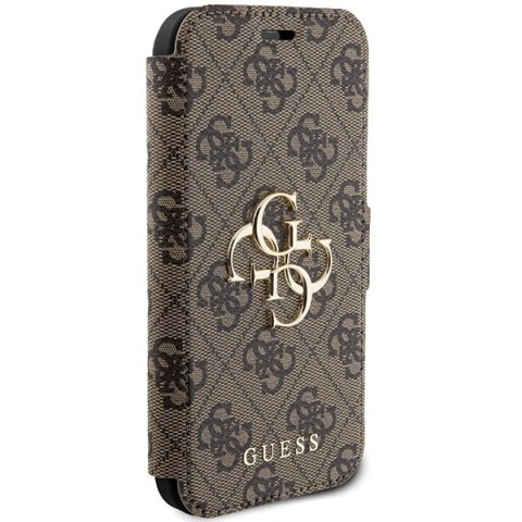 Etui na telefon iPhone 15/14/13 Guess GUBKP15S4GMGBR brązowe book