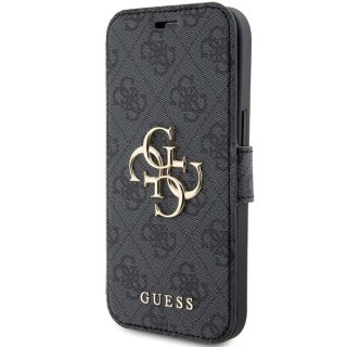 Etui iPhone 15 / 14 / 13 Guess GUBKP15S4GMGGR szary book 4G Metal Logo