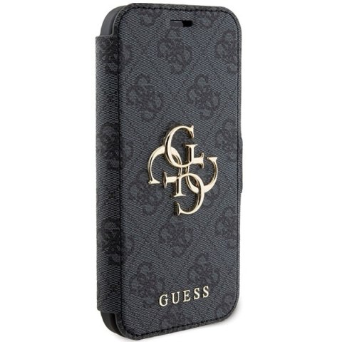 Etui iPhone 15 / 14 / 13 Guess GUBKP15S4GMGGR szary book 4G Metal Logo