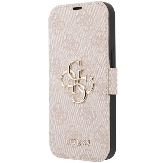 Etui iPhone 15 / 14 / 13 Guess GUBKP15S4GMGPI różowy book 4G Metal Logo