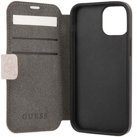 Etui na telefon iPhone 15/14/13 Guess GUBKP15S4GMGPI różowy book 4G