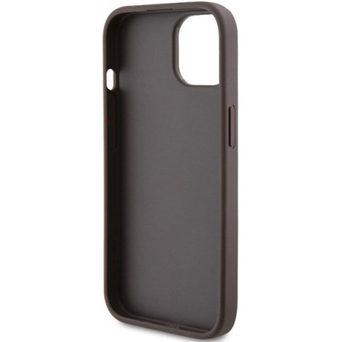 Etui na telefon iPhone 15/14/13 Guess brązowe hardcase 4G Stripe Collection