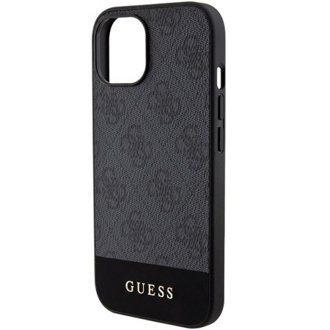 Etui na telefon iPhone 15/14/13 Guess szare hardcase 4G Stripe Collection