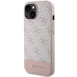 Etui na telefon iPhone 15/14 Guess różowe hardcase 4G Stripe Collection