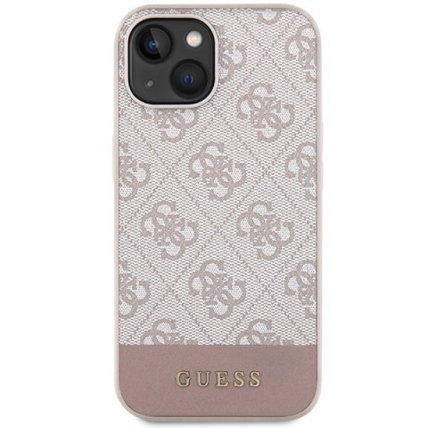 Etui na telefon iPhone 15/14 Guess różowe hardcase 4G Stripe Collection