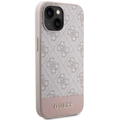 Etui na telefon iPhone 15/14 Guess różowe hardcase 4G Stripe Collection