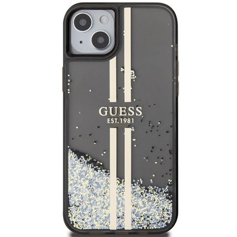 Etui na telefon iPhone 15/14/13 Guess czarne hardcase Liquid Glitter