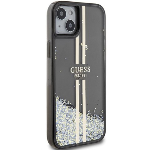 Etui na telefon iPhone 15/14/13 Guess czarne hardcase Liquid Glitter