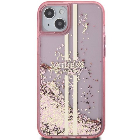 Etui na telefon iPhone 15/14/13 Guess różowe hardcase Liquid Glitter