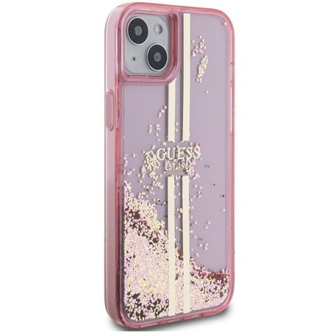 Etui na telefon iPhone 15/14/13 Guess różowe hardcase Liquid Glitter