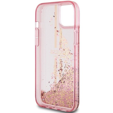 Etui na telefon iPhone 15/14/13 Guess różowe hardcase Liquid Glitter