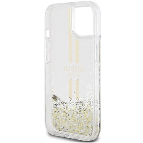 Etui na telefon iPhone 15/14/13 Guess przezroczyste Liquid Glitter Gold