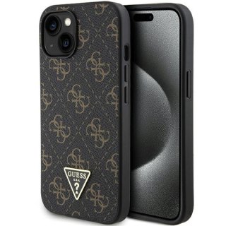 Etui na telefon iPhone 15/14/13 Guess czarne hardcase 4G Triangle Logo