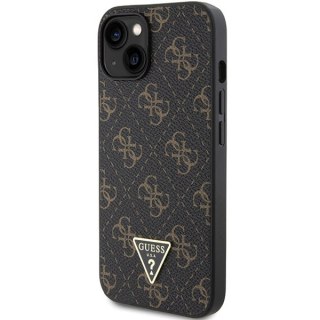 Etui na telefon iPhone 15/14/13 Guess czarne hardcase 4G Triangle Logo