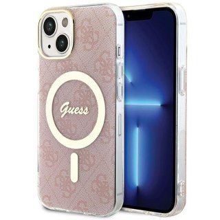 Etui iPhone 15 / 14 / 13 Guess IML 4G MagSafe różowe