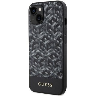 Etui na telefon iPhone 15/14/13 Guess GCube Stripes MagSafe czarne