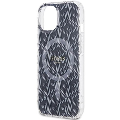 Etui na telefon iPhone 15/14 Guess IML GCube MagSafe czarne