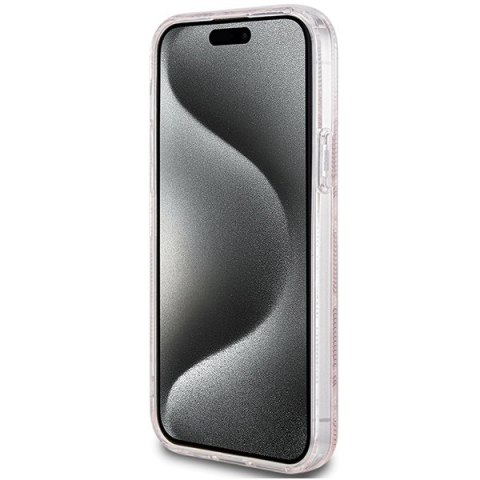 Etui na telefon iPhone 15/14 Guess IML GCube MagSafe różowe