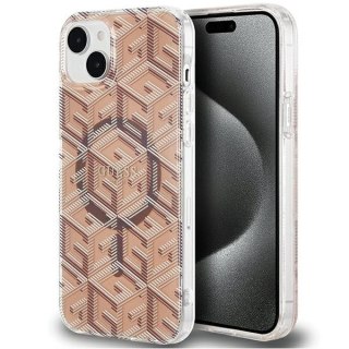 Etui iPhone 15 / 14 Guess IML GCube MagSafe brązowe