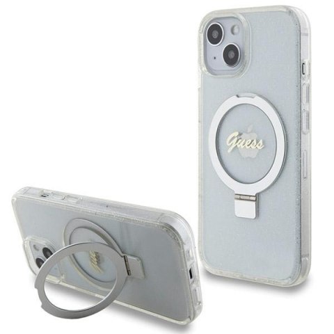 Etui na telefon iPhone 15/14/13 Guess Ring Stand MagSafe przezroczyste