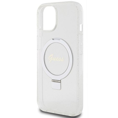 Etui na telefon iPhone 15/14/13 Guess Ring Stand MagSafe przezroczyste