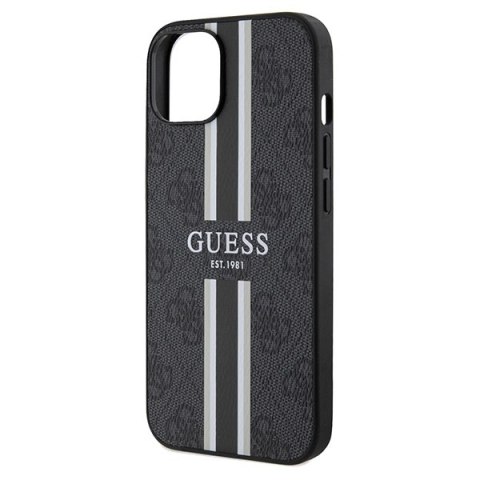 Etui na telefon iPhone 15/14/13 Guess 4G MagSafe czarne paski