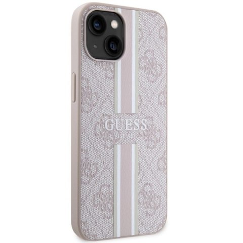 Etui na telefon Guess 4G Printed Stripes MagSafe różowe iPhone 15/14/13