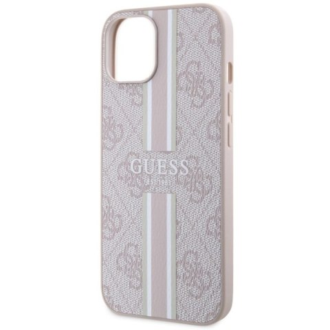 Etui na telefon Guess 4G Printed Stripes MagSafe różowe iPhone 15/14/13