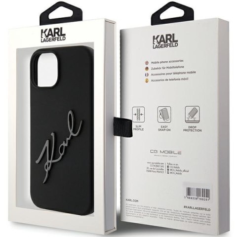 Etui na telefon iPhone 15 Karl Lagerfeld czarne hardcase silikonowe