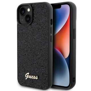 Etui na telefon iPhone 15/14 Guess Disco Metal Script czarne