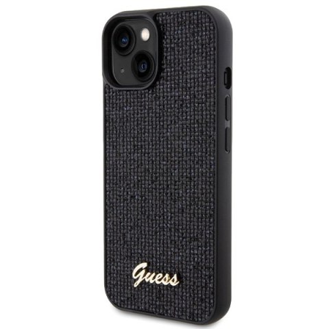 Etui na telefon iPhone 15/14 Guess Disco Metal Script czarne