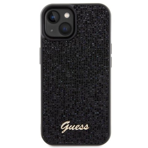 Etui na telefon iPhone 15/14 Guess Disco Metal Script czarne