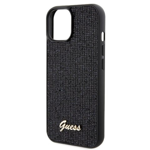 Etui na telefon iPhone 15/14 Guess Disco Metal Script czarne