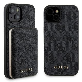 Zestaw Guess GUBPM5P15S4GEMGK Apple iPhone 15 hardcase + Powerbank 5000mAh MagSafe 4G Metal Logo czarny/black