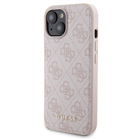 Zestaw Guess GUBPM5P15S4GEMGP Apple iPhone 15 hardcase + Powerbank 5000mAh MagSafe 4G Metal Logo różowy/pink