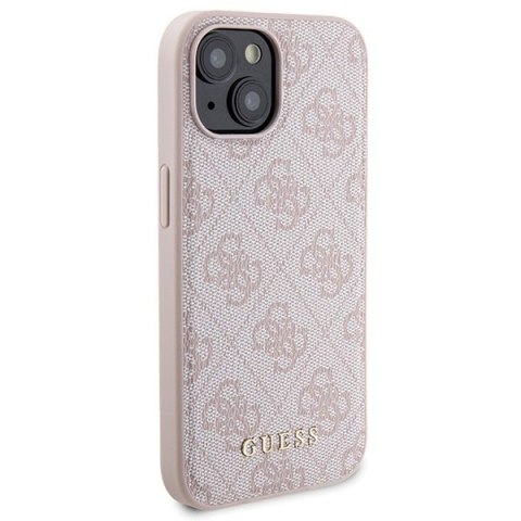 Zestaw Guess GUBPM5P15S4GEMGP Apple iPhone 15 hardcase + Powerbank 5000mAh MagSafe 4G Metal Logo różowy/pink