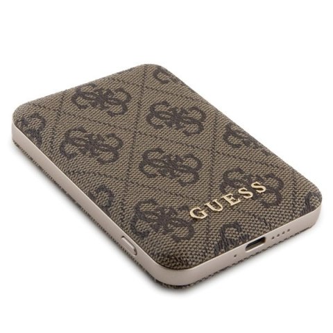 Etui na telefon Apple iPhone 15 Guess 4G MagSafe brązowy + Powerbank 5000mAh