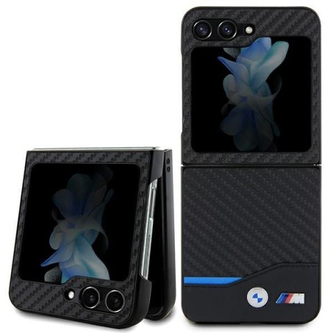 Etui na telefon Samsung Galaxy Z Flip5 BMW Leather Carbon czarne