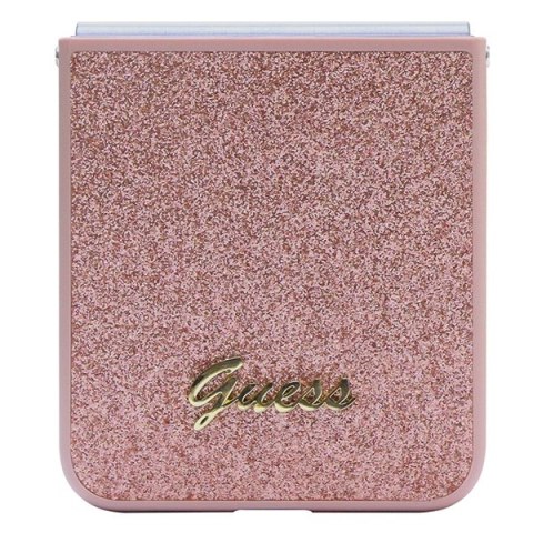 Etui na telefon Samsung Galaxy Z Flip 5 Guess różowe Glitter Script