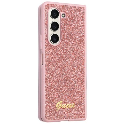 Etui na telefon Samsung Galaxy Z Fold 5 Guess różowe Glitter Script