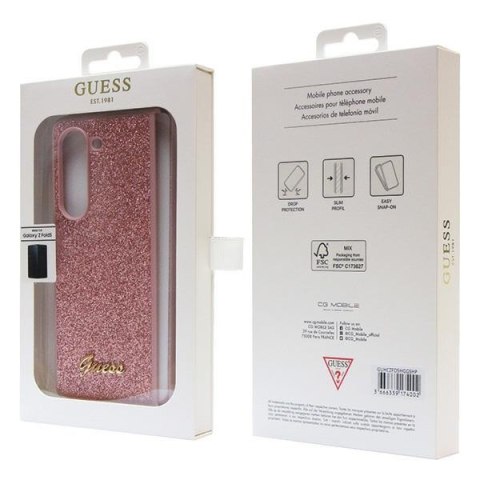 Etui na telefon Samsung Galaxy Z Fold 5 Guess różowe Glitter Script