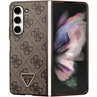 Etui na telefon Samsung Galaxy Z Fold 5 Guess brązowe skórzane hardcase