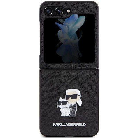 Etui na telefon Samsung Galaxy Z Flip5 Karl Lagerfeld Saffiano czarne