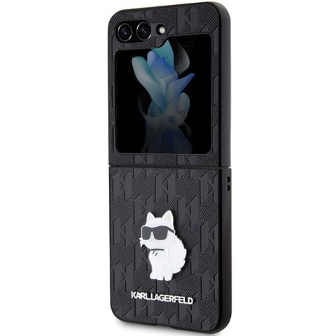 Etui na telefon Samsung Galaxy Z Flip5 Karl Lagerfeld Choupette Pin czarne