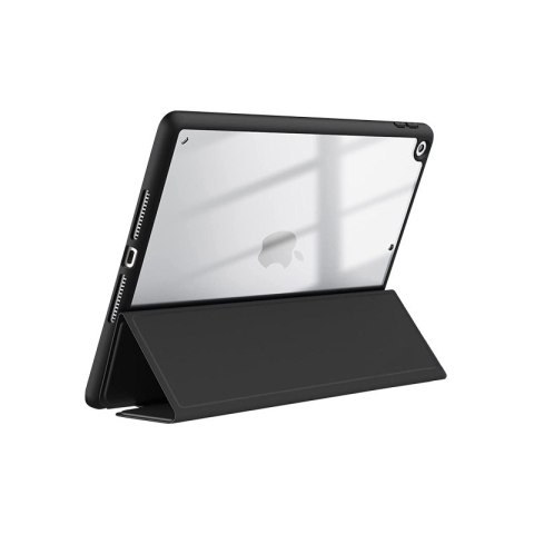 Etui Crong PrimeFolio Apple iPad 10.2 2019/2020/2021 (7., 8. i 9. generacji) + Pencil holder (czarny/przezroczysty)