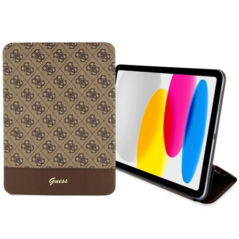 Etui Guess GUFC11PS4SGW Apple iPad 10.9 2022 (10. generacji) brązowy/brown 4G Stripe Allover