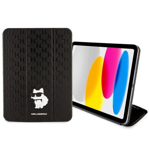 Etui Karl Lagerfeld KLFC11SAKHPCK Apple iPad 10.9 2022 (10. generacji) czarny/black Saffiano Monogram Choupette Magnet Allover