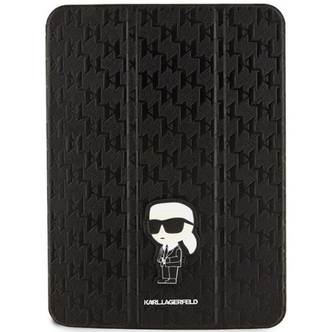 Etui Karl Lagerfeld KLFC11SAKHPKK Apple iPad 10.9 2022 (10. generacji) czarny/black Saffiano Monogram Ikonik Magnet Allover