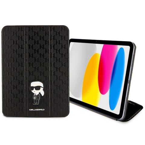 Etui Karl Lagerfeld KLFC11SAKHPKK Apple iPad 10.9 2022 (10. generacji) czarny/black Saffiano Monogram Ikonik Magnet Allover