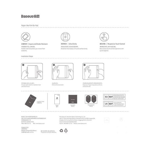 Szkło hartowane Baseus Apple iPad 10.2 2019/2020/2021 (7., 8. i 9. generacji)